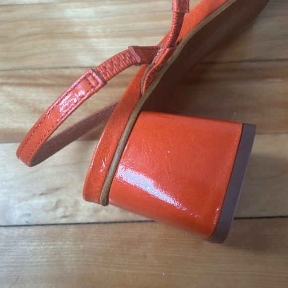 l'intervalle strappy block heel sandals slingbacks square toe orange size 37 - Picture 6 of 6